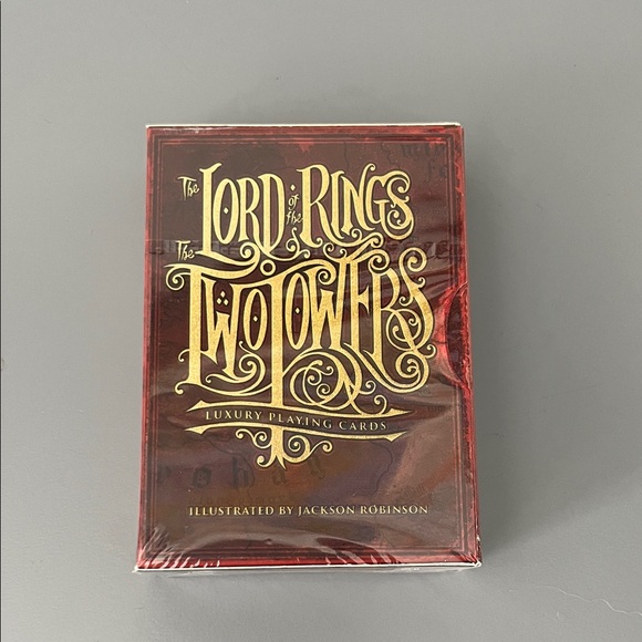 Lord of the Rings Other - The Lord of the Rings Two Towers Gilded Playing Cards - Red and Gold